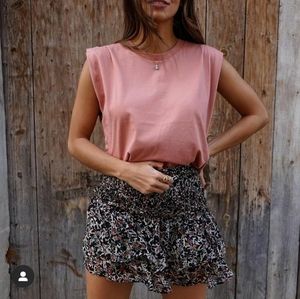 Zara printed skirt with ruffles